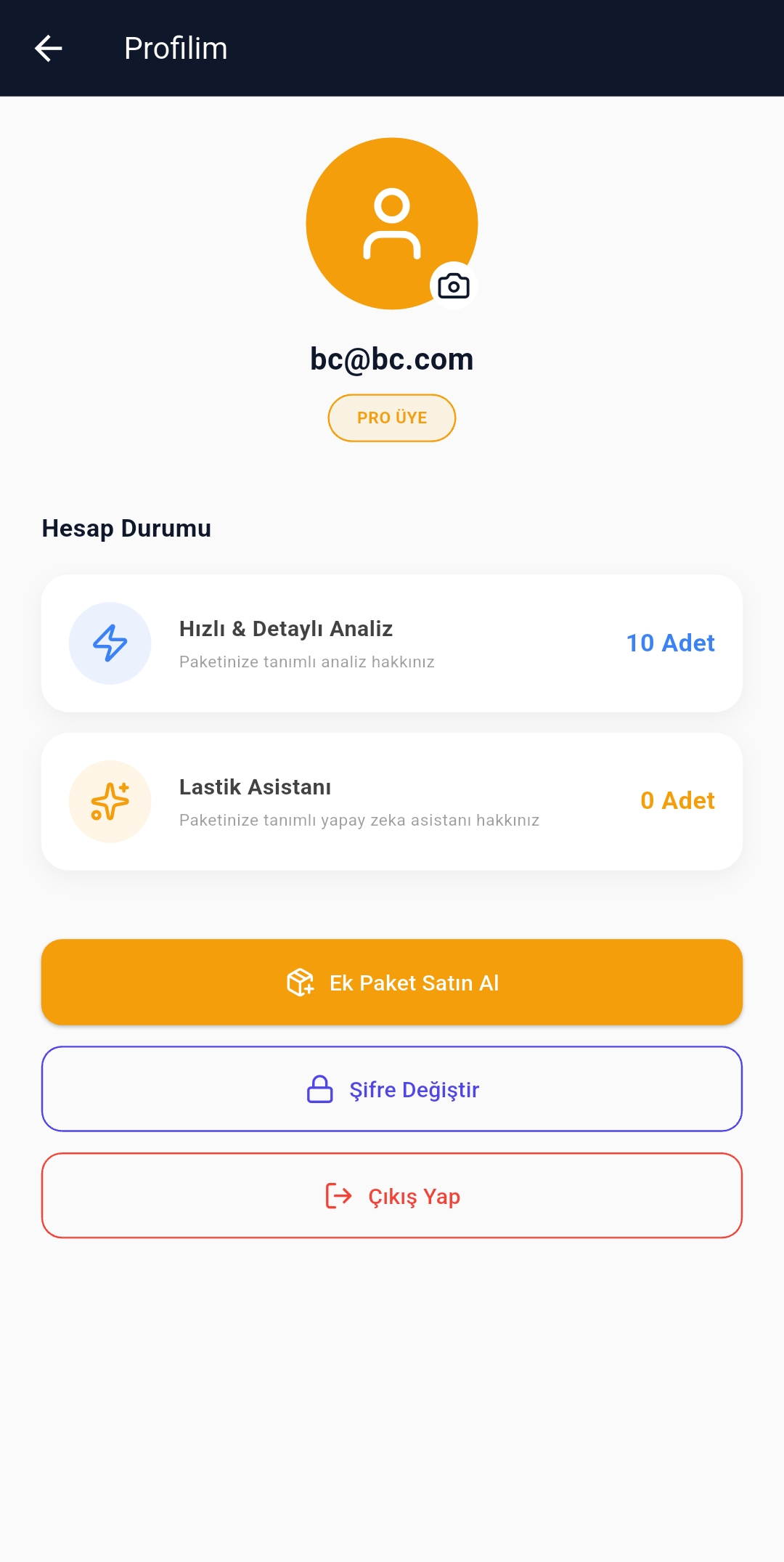 Tyris profil ekranı